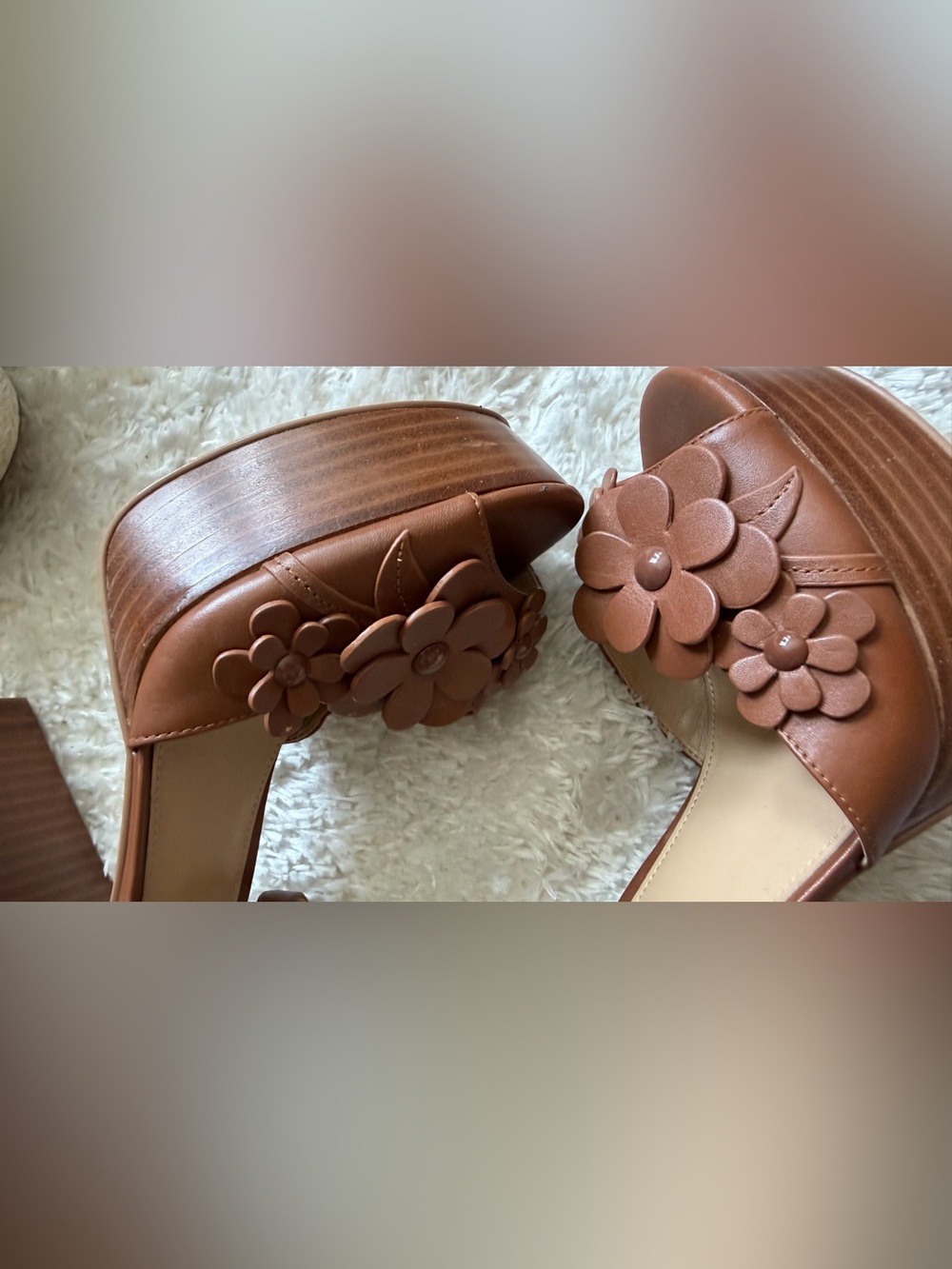 MICHAEL Michael Kors Brown Floral Platform Sandals with Ankle Strap - Picture 4 of 16